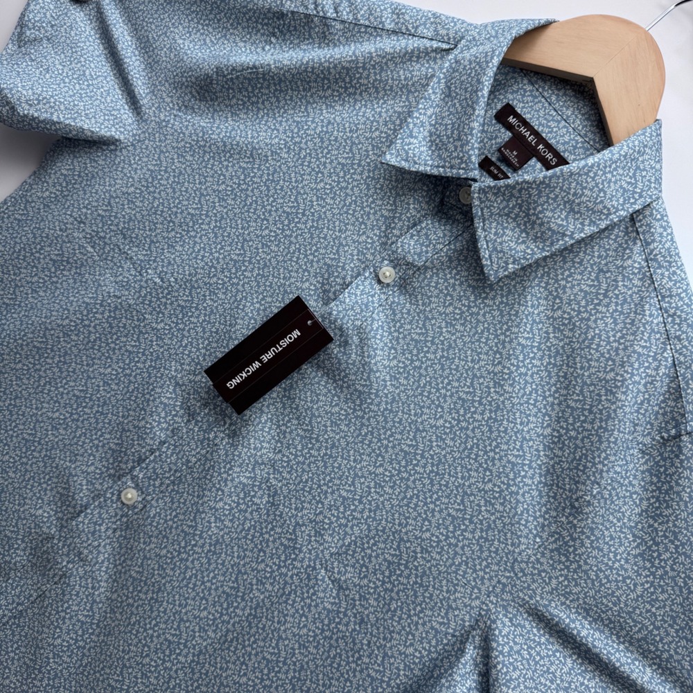 Michael Kors Button Down Shirt Mens Medium Blue New